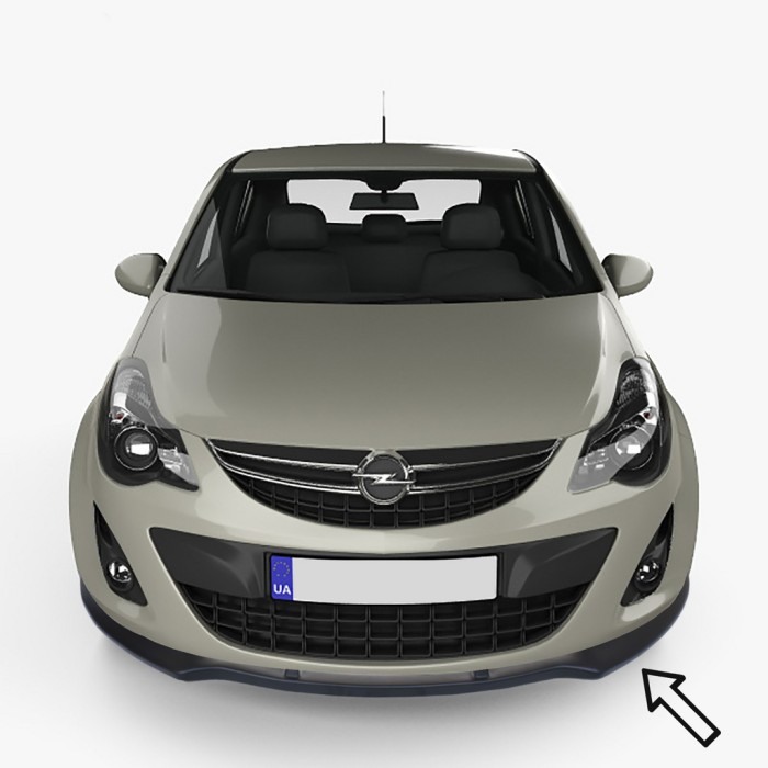 Передня Lip накладка ESA (2010-2014, чорна) для Opel Corsa D рр