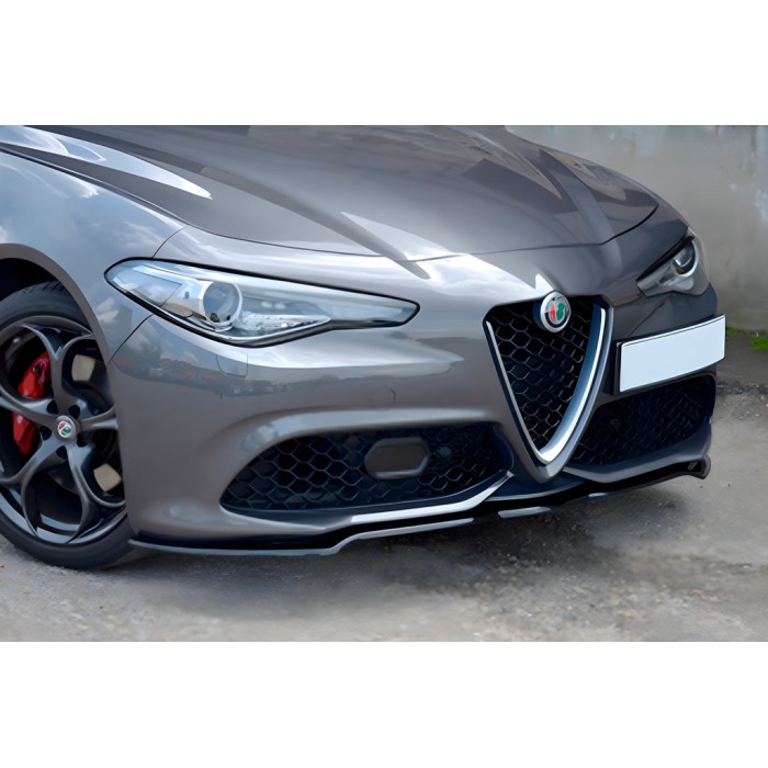 Передня Lip накладка DPT (2016-2019, чорний глянець) для Alfa Romeo Giulia рр