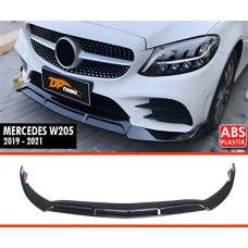 Передня Lip накладка DPT (2019-2021,тільки для AMG-Line, чорний глянець) для Mercedes C-сlass W205 рр