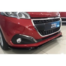 Передня Lip накладка DPT (чорний глянець) для Peugeot 208 2012-2019 рр