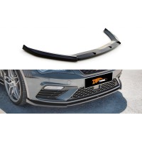 Передняя Lip накладка DPT (2017-2020, черный глянец) для Seat Leon