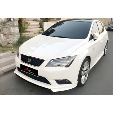 Передня Lip накладка DPT V-1 (2013-2016, чорний глянець) для Seat Leon рр