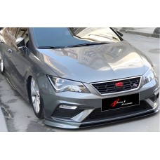 Передня Lip накладка DPT V-2 (2017-2020, чорний глянець) для Seat Leon рр