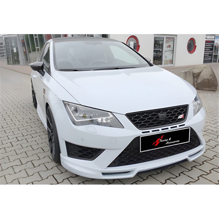 Передня Lip накладка DPT V-5 (2017-2020, чорний глянець) для Seat Leon рр