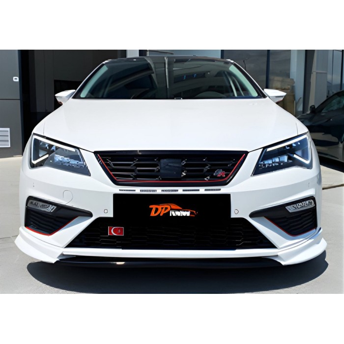 Передня Lip накладка DPT V-3 (2013-2016, чорний глянець) для Seat Leon рр