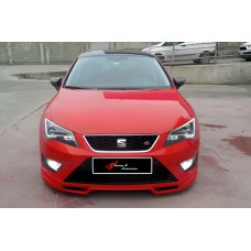 Передня Lip накладка DPT V-4 (2013-2016, чорний глянець) для Seat Leon рр