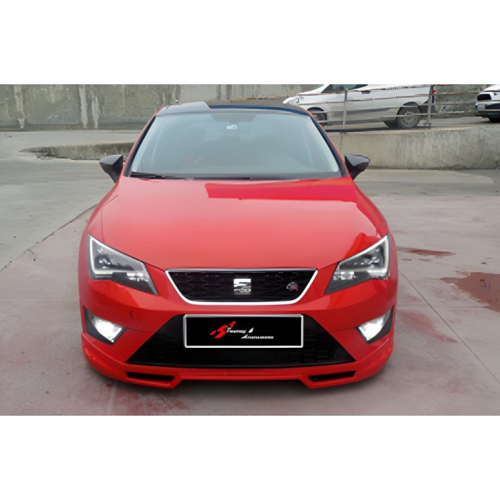 Передняя Lip накладка DPT V-4 (2013-2016, черный глянец) для Seat Leon