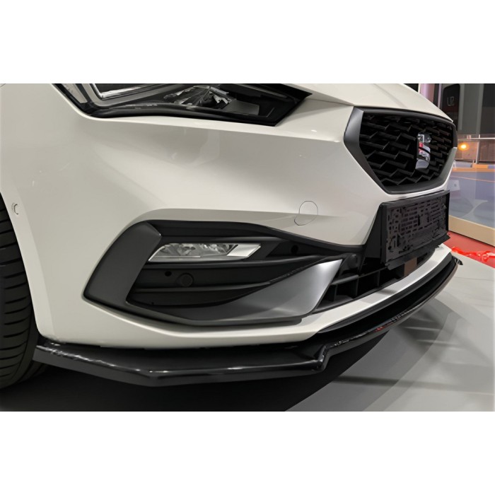 Передня Lip накладка DPT V-2 (чорний глянець) для Seat Leon 2020- рр