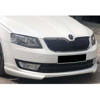 Передня Lip накладка DPT V-1 (2013-2017, чорний глянець) для Skoda Octavia III A7 рр