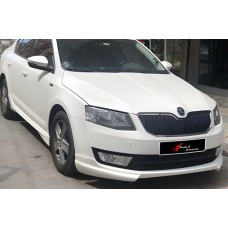 Передняя Lip накладка DPT V-1 (2013-2017, черный глянец) для Skoda Octavia III A7