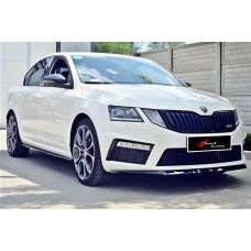 Передня Lip накладка DPT V-3 (2013-2017, чорний глянець) для Skoda Octavia III A7 рр