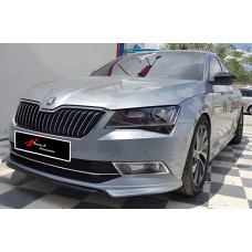 Передня Lip накладка DPT V-1 (2015-2020, чорний глянець) для Skoda Superb рр