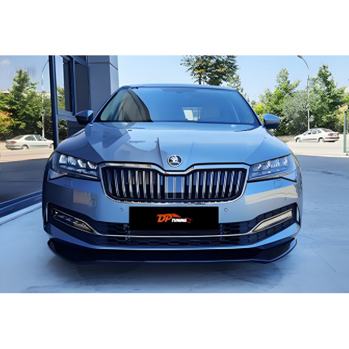 Передня Lip накладка DPT V-3 (2015-2020, чорний глянець) для Skoda Superb рр