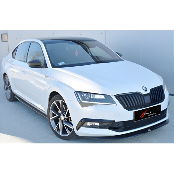 Передня Lip накладка DPT V-4 (2015-2020, чорний глянець) для Skoda Superb рр