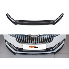 Передня Lip накладка DPT V-4 (2021-, чорний глянець) для Skoda Superb 2015-2024 рр