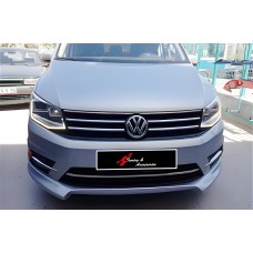 Передня Lip накладка DPT (чорний глянець) для Volkswagen Caddy 2015-2020 рр