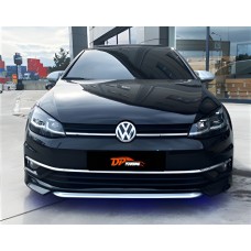 Передняя Lip накладка DPT V-1 (2017-2019, черный глянец) для Volkswagen Golf 7/E-Golf