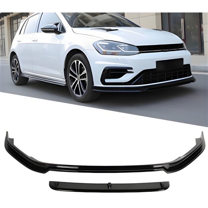 Передня Lip накладка DPT V-5 (2017-2019, чорний глянець) для Volkswagen Golf 7/E-Golf