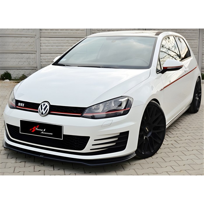 Передня Lip накладка DPT V-2 (для GTI, 2012-2017, чорний глянець) для Volkswagen Golf 7/E-Golf