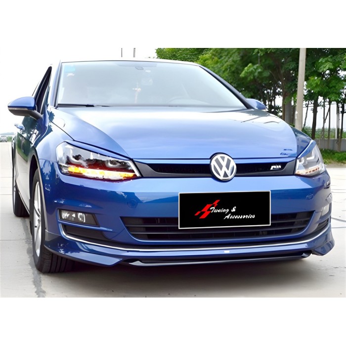 Передняя Lip накладка DPT V-1 (2012-2017, черный глянец) для Volkswagen Golf 7/E-Golf