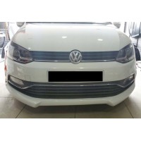Передняя Lip накладка DPT (2014-2017, черный глянец) для Volkswagen Polo