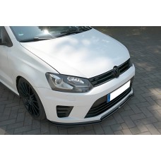 Передня Lip накладка DPT V-1 (чорний глянець) для Volkswagen Polo 2010-2017 рр