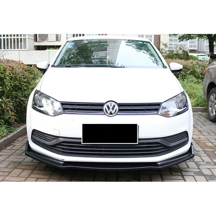 Передня Lip накладка DPT V-2 (чорний глянець) для Volkswagen Polo 2010-2017 рр