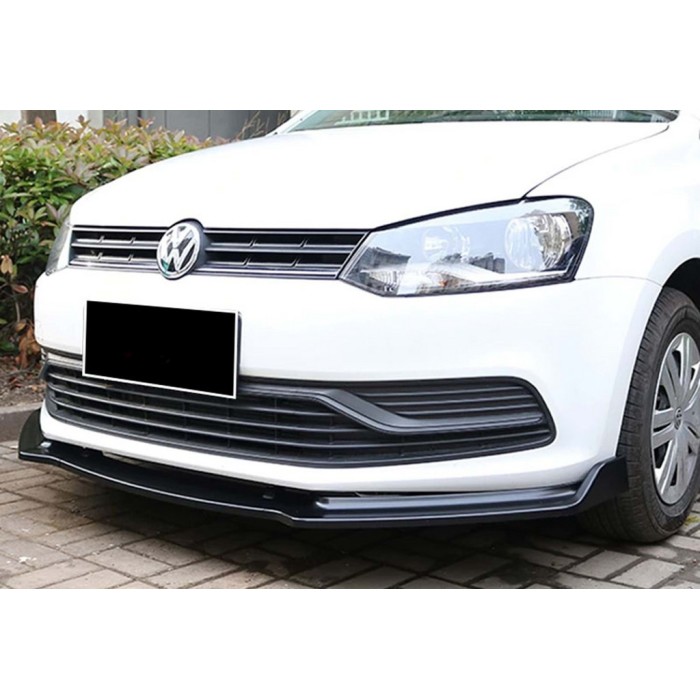 Передня Lip накладка DPT V-2 (чорний глянець) для Volkswagen Polo 2010-2017 рр