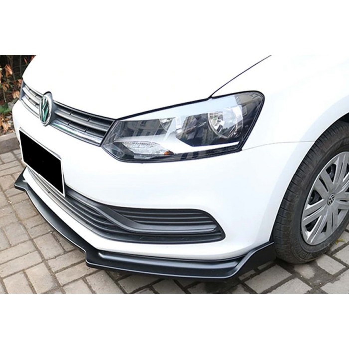 Передня Lip накладка DPT V-2 (чорний глянець) для Volkswagen Polo 2010-2017 рр