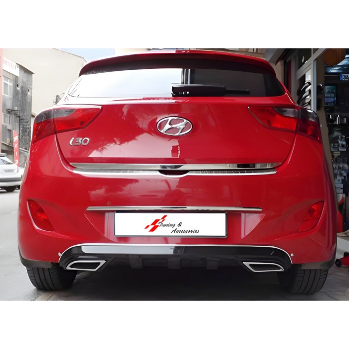 Задній дифузор DPT V-1 (чорний глянець) для Hyundai I-30 2012-2017 рр