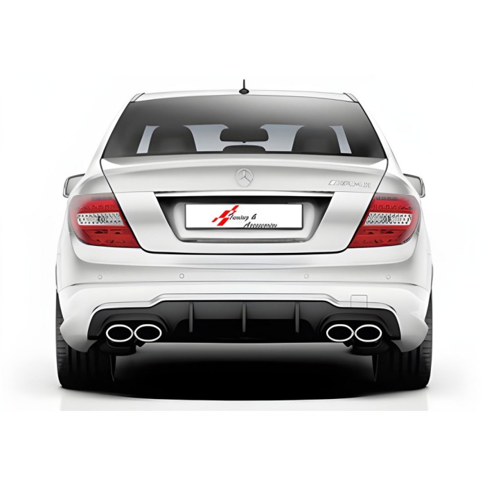 Задній дифузор DPT (2011-2014, для AMG, чорний глянець) для Mercedes C-class W204 рр