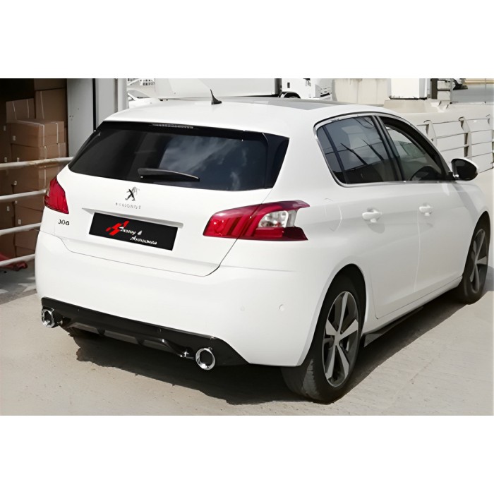 Задній дифузор DPT (чорний глянець) для Peugeot 308 2014-2021 рр