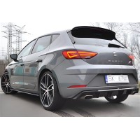 Задний диффузор DPT V-1 (2017-2020, черный глянец) для Seat Leon