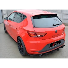 Задній дифузор DPT V-6 (2013-2016, чорний глянець) для Seat Leon рр