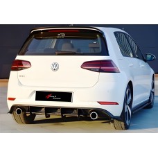 Задній дифузор DPT V-2 (2017-2019, чорний глянець) для Volkswagen Golf 7/E-Golf