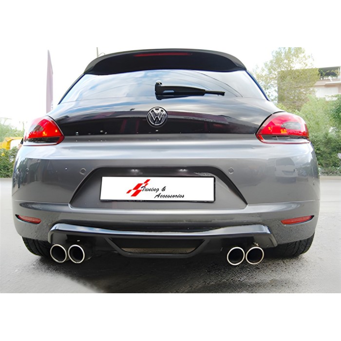 Задній дифузор DPT V-1 (2008-2013, чорний глянець) для Volkswagen Scirocco