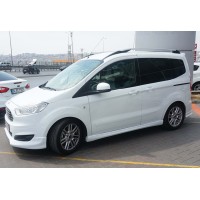 Боковые пороги DPT (черный глянец) для Ford Courier 2014-2023 гг