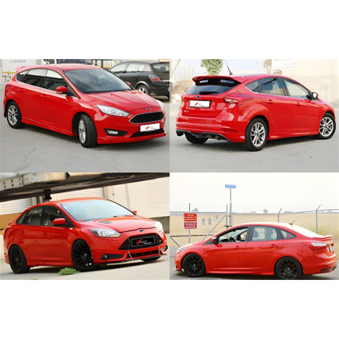 Бокові пороги DPT (SD, 2015-2017, чорний глянець) для Ford Focus III рр