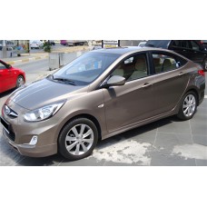 Бокові пороги DPT (чорний глянець) для Hyundai Accent 2011-2017 рр