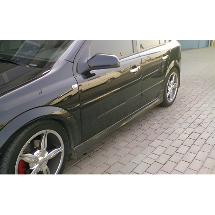 Бокові пороги DPT (2004-2009, чорний глянець) для Opel Astra H рр