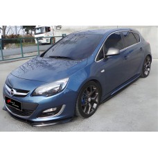 Бокові пороги DPT V-1 (чорний глянець) для Opel Astra J 2009-2015 рр