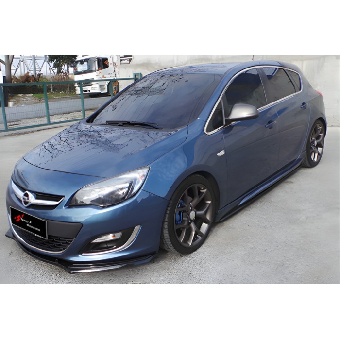 Бокові пороги DPT V-1 (чорний глянець) для Opel Astra J 2009-2015 рр