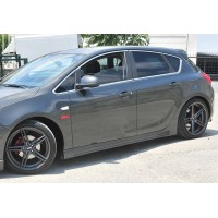 Бокові пороги DPT V-3 (чорний глянець) для Opel Astra J 2009-2015 рр