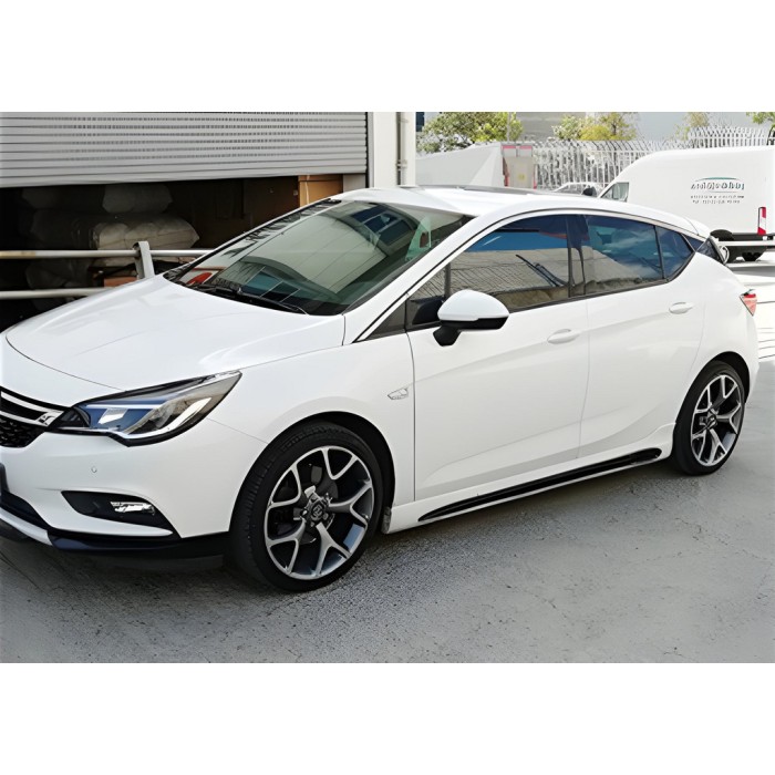 Бокові пороги DPT V-2 (чорний глянець) для Opel Astra K 2016-2021 рр