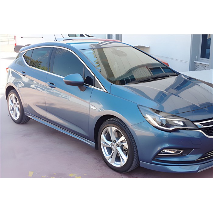 Бокові пороги DPT V-3 (чорний глянець) для Opel Astra K 2016-2021 рр