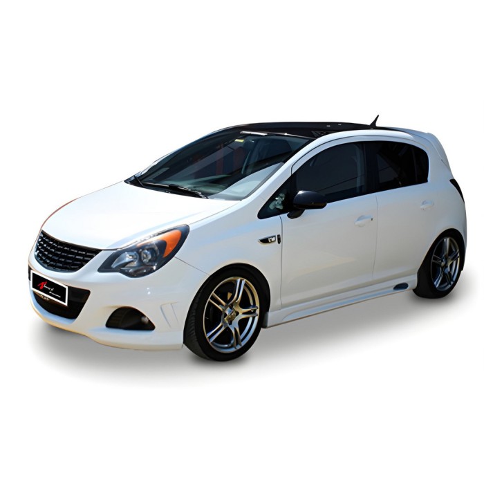 Бокові пороги DPT V-2 (чорний глянець) для Opel Corsa D 2007-2014 рр