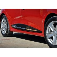 Боковые пороги DPT V-2 (черный глянец) для Renault Clio IV 2012-2019 гг