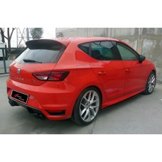 Бокові пороги DPT V-2 (чорний глянець) для Seat Leon 2013-2020 рр