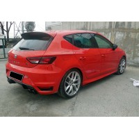 Боковые пороги DPT V-4 (черный глянец) для Seat Leon 2013-2020 гг