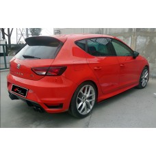 Боковые пороги DPT V-4 (черный глянец) для Seat Leon 2013-2020 гг